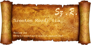 Szentes Rozália névjegykártya